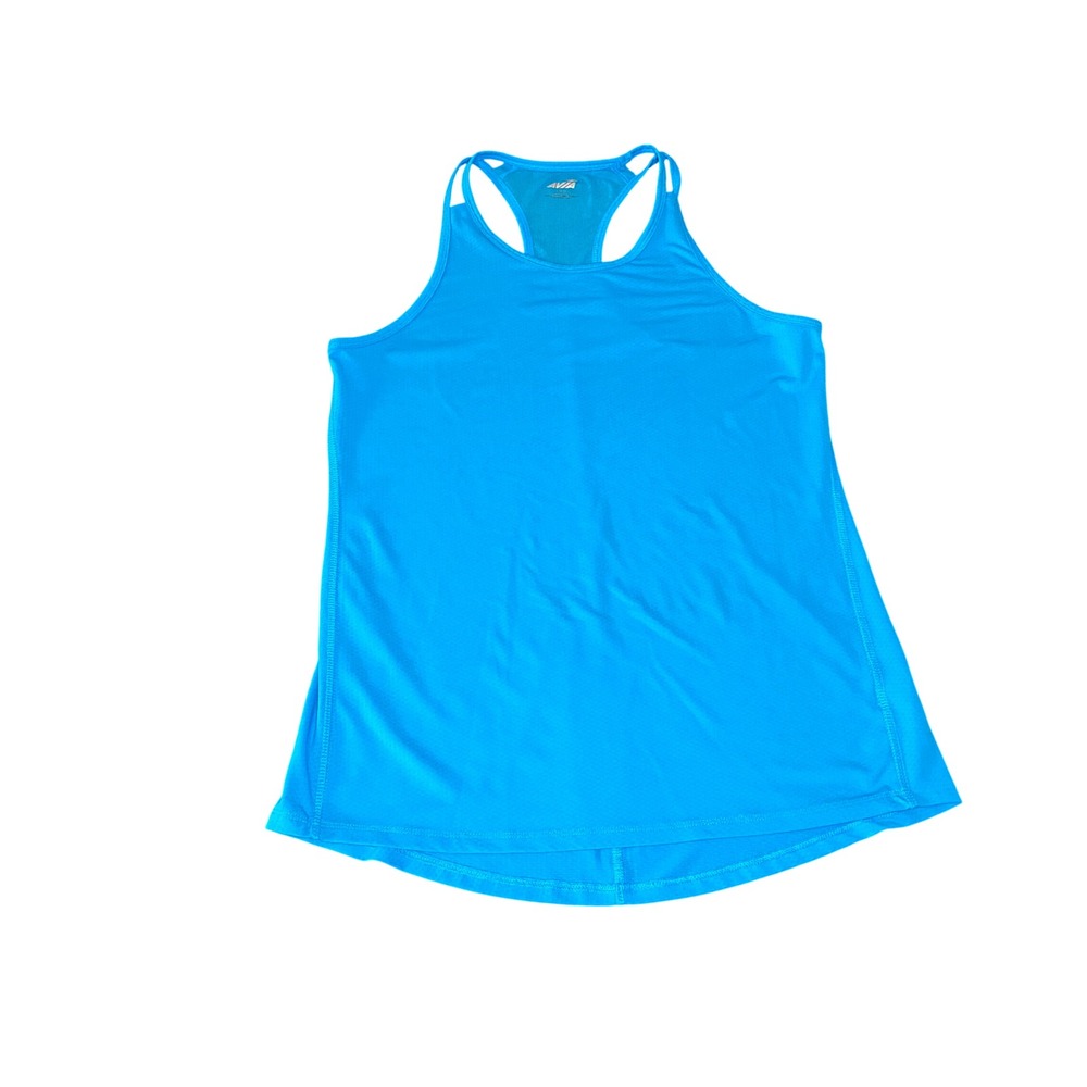 Avia Womens Blue Racerback Activewear Tank Top Mesh Athletic Shirt Size M 8-10